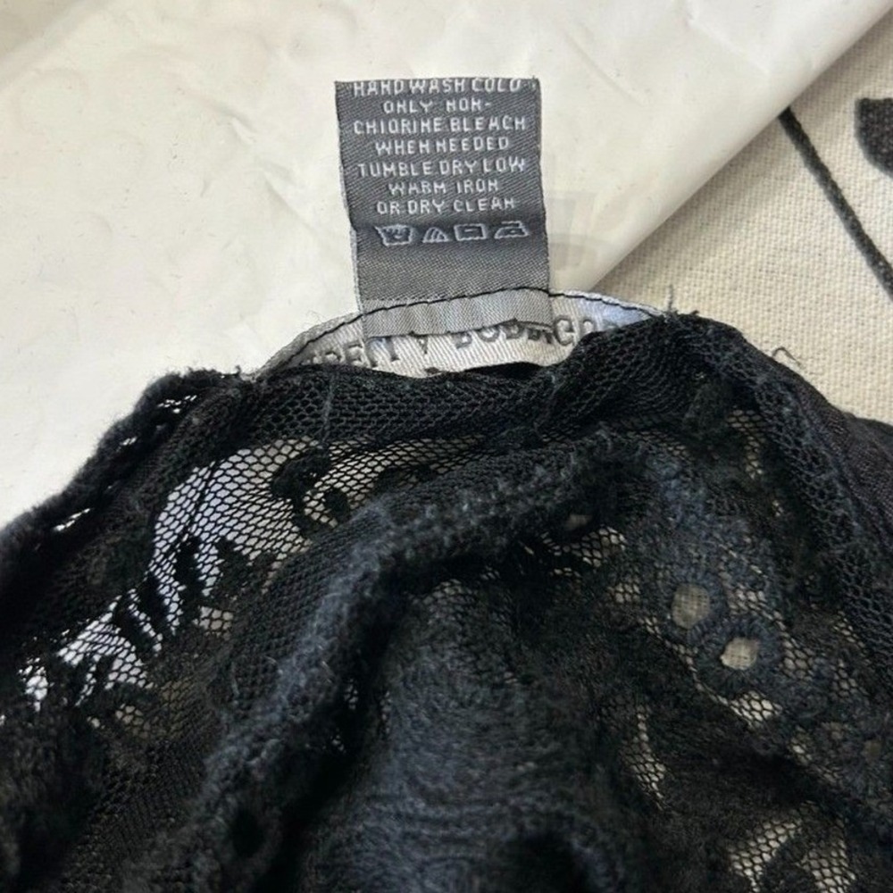 Isabella Rodriguez M Black Lace Sheer Romantic Goth Victorian Dark Academia Top - Picture 4 of 4